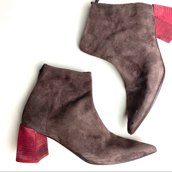 Marsèll Contrast Heel Suede Zip Ankle Boots